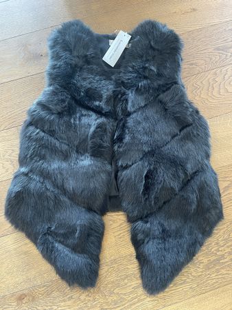 Neues Kunstfell Gilet in Schwarz Gr M