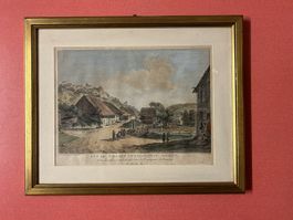 Antike Stich Saugeun/Sogren, gerahmt, Rarität! 