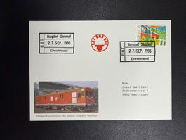 Bahnpostbeleg Station Burgdorf - Steinhof 1996