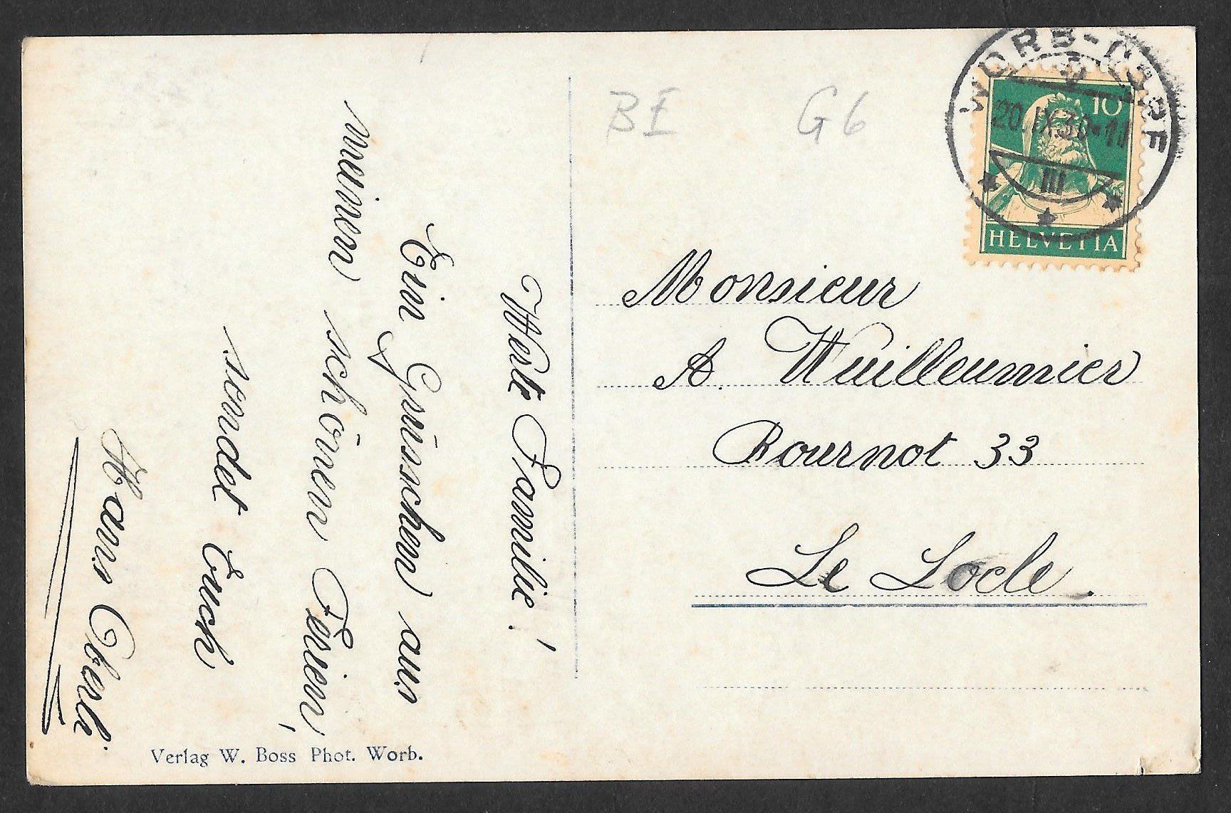 Cartoline postali: Worb Gesamtansicht – Usato da Olten venduto da clotaldi 1