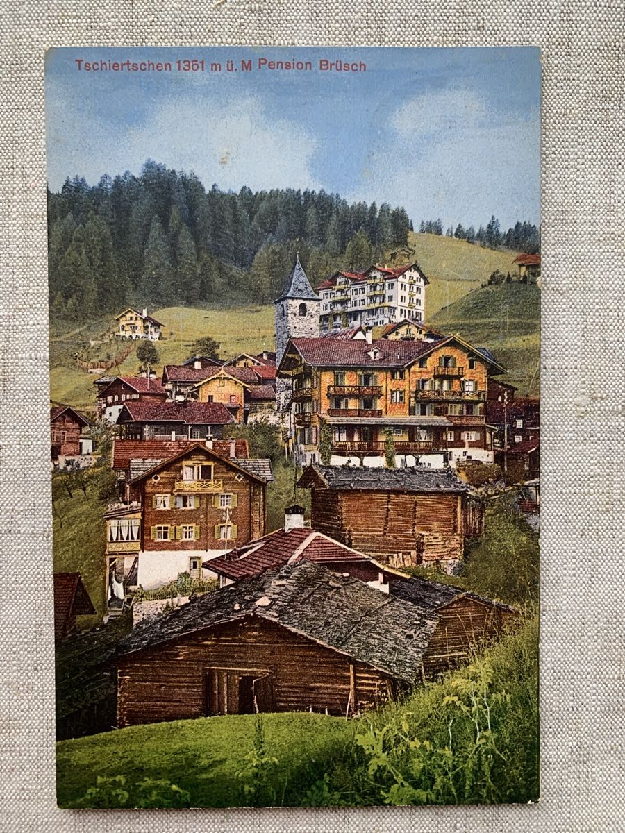 Cartoline postali: AK Tschiertschen, Pension Brüsch – Usato da Egg b. Zürich venduto da ohtannenbaum
