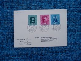 Liechtenstein 6.8.49 FDC  Einzelwerte aus Block 5  KW 450.00