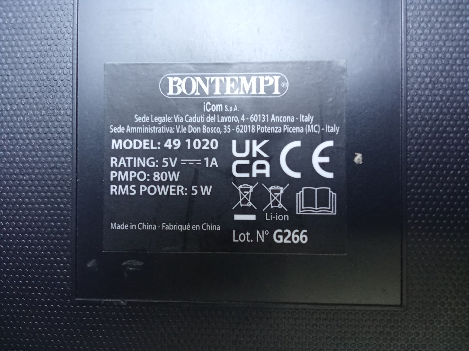 Casse acustiche: Bluetooth Lautsprecher Bontempi 49 1020 mit Licht. – Usato da Erstfeld venduto da Tomalov 3