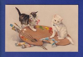 CHAT - Chats peintres // petits trous //