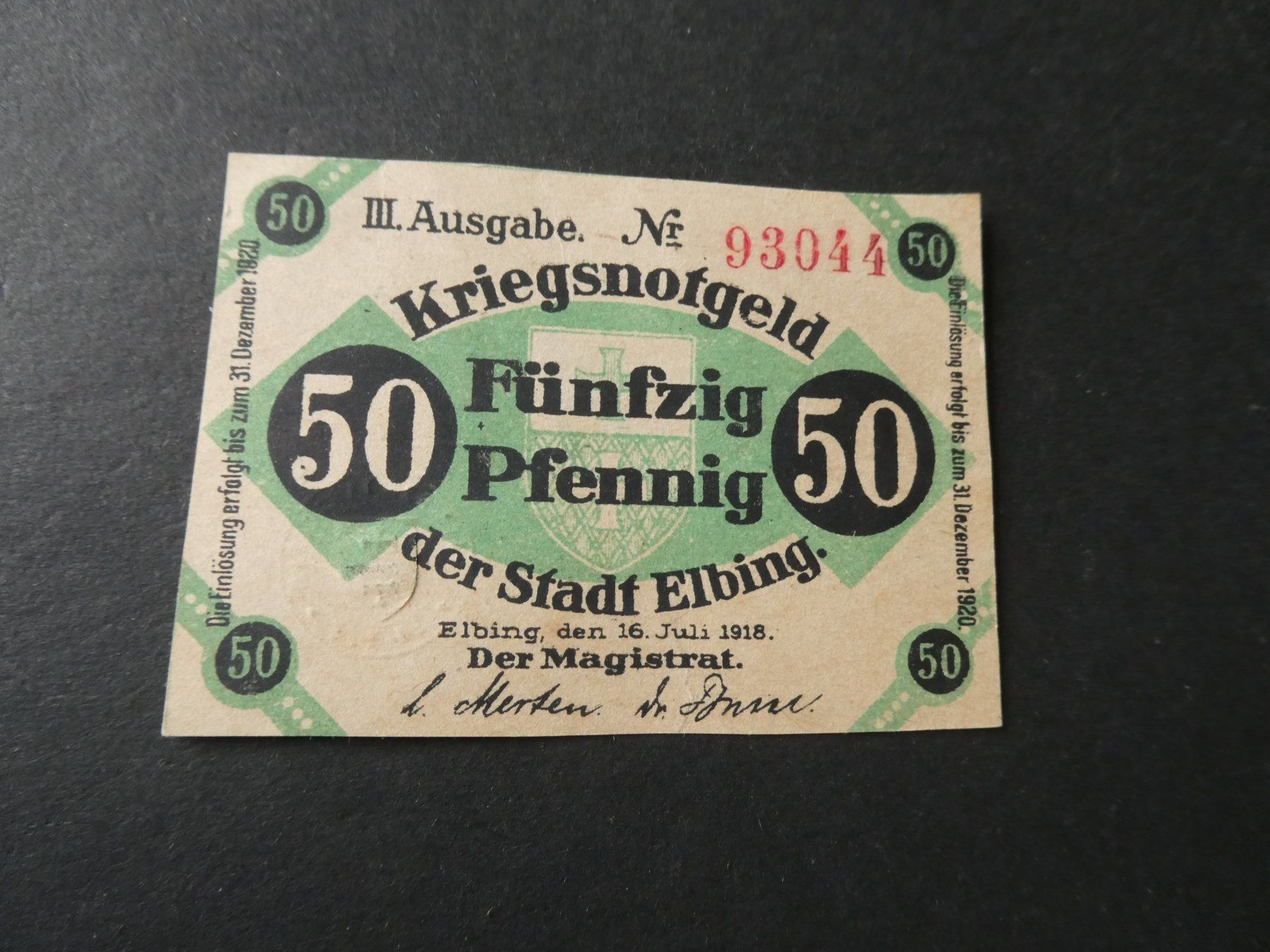 Banknoten: Dt. Reich, Elbing,  Notgeldschein – Gebraucht aus Hinterforst von Rohusri