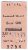 Billette Frenkendorf - Füllinsdorf - Basel SBB