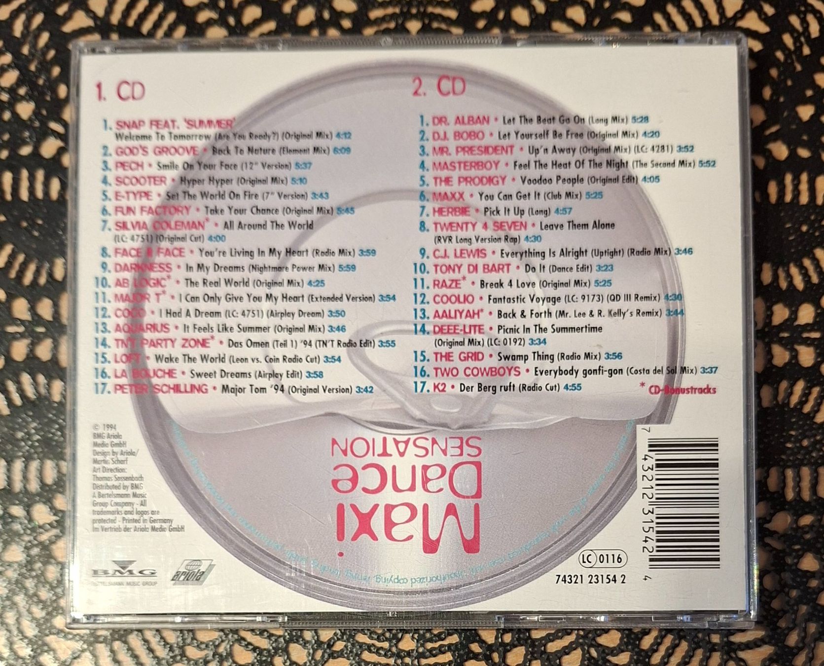 CD: Maxi Dance Senation 15, 2CD Hit Compilation Sampler 1994 – Usato da Schönenberg TG venduto da breiti12 1