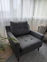 Comfortable Grey Armchair Excellent Condition Easy Transport
