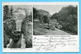 Hotel und Pension Brünig-Kulm mit Brünigbahn 1908