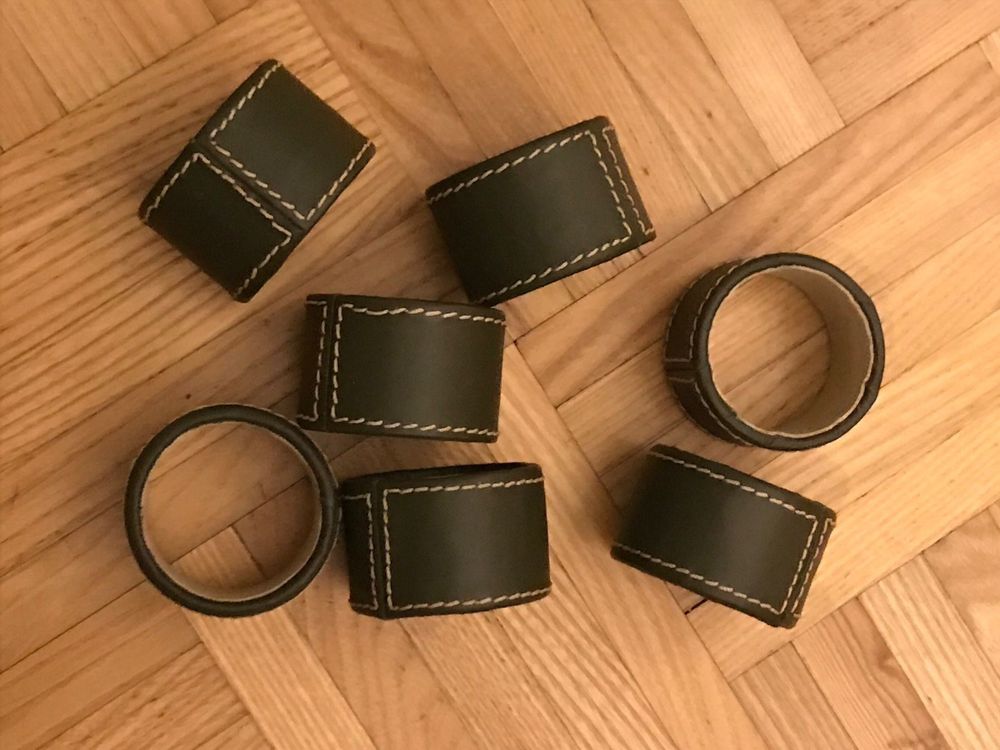 7 Stk Serviettenringe Leder Gr n Neu gem ss Beschreibung In Twann 