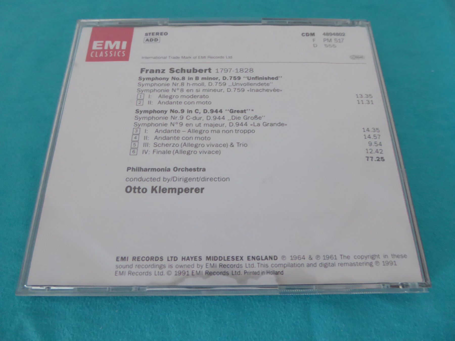 CD & DVD-Rohlinge: Schubert - Symphonie  No.8 + No.9 – Gebraucht aus Aeugst am Albis von Drayprescot 1