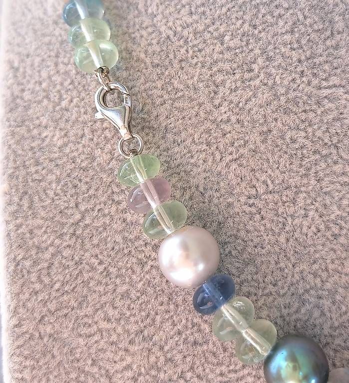Catenine: Collier mit Perlen und Fluorit Silber – Usato da Stans venduto da wer_fd5f 3