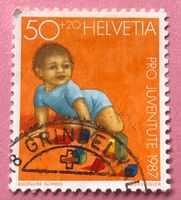 Nr.J 304 Kriechendes Kind Pro Juventute GESTEMPELT 1987 
