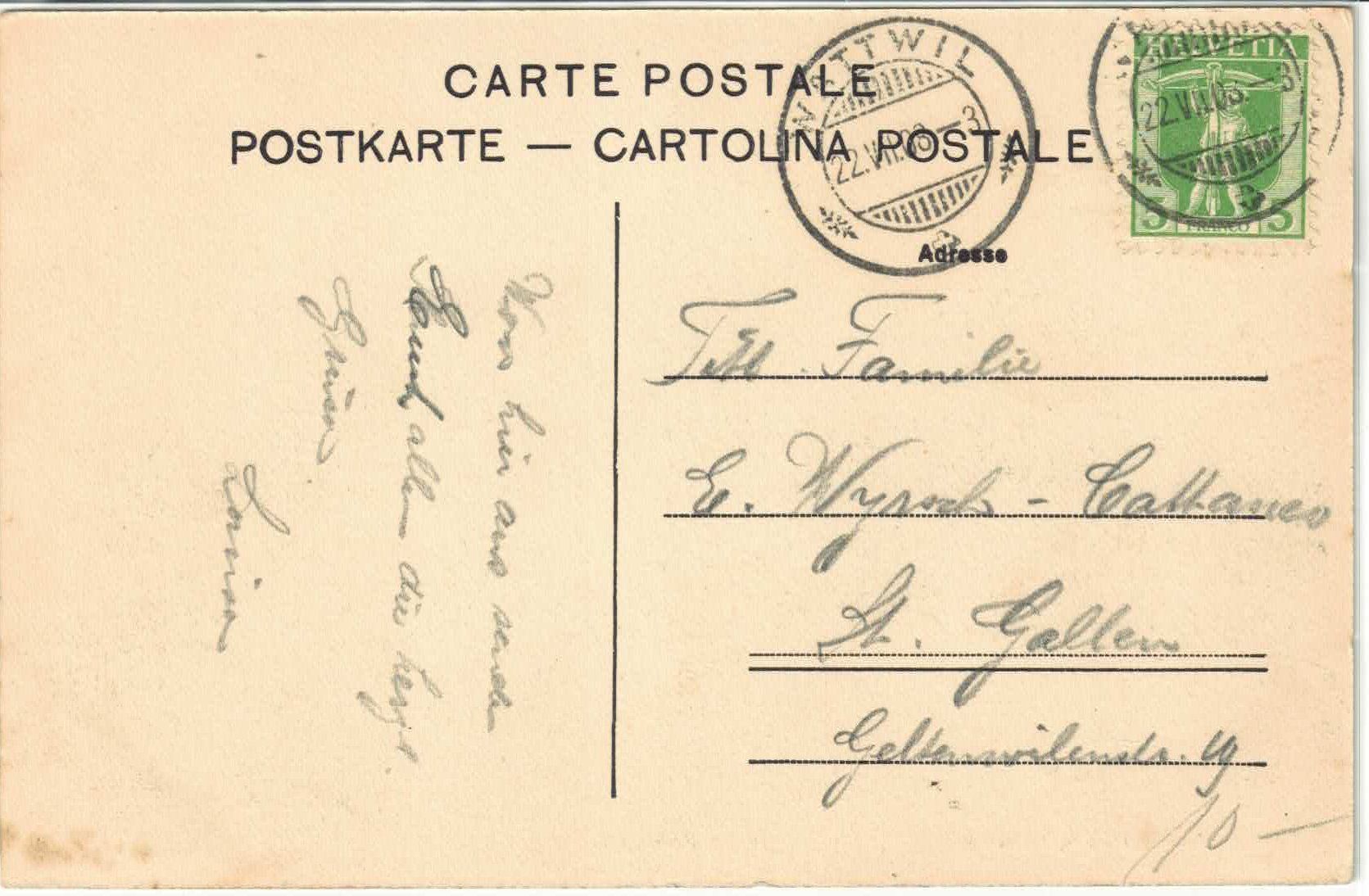 Cartoline postali: Wattwil SG - Iberg – Usato da Ettingen venduto da Kartenplanet 1