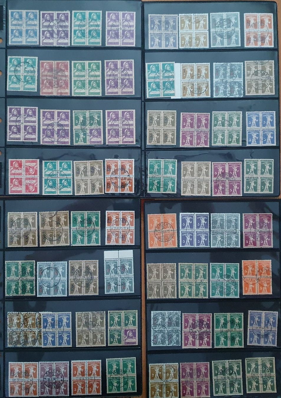 Alle Briefmarken: Schweiz: Vielblöcke Tellknabe oder Tell / gestempelt – Gebraucht aus Dällikon von Minita