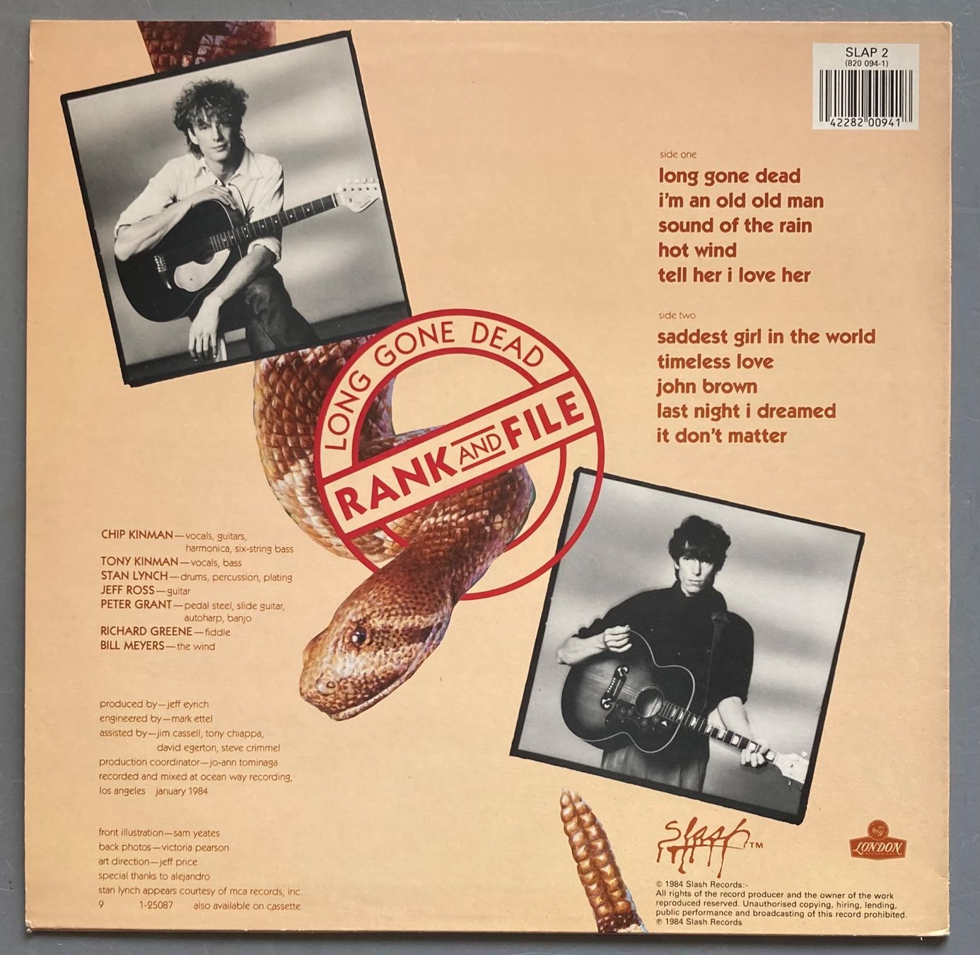 Dischi in vinile: RANK AND FILE - LONG GONE DEAD – Usato da Poliez-Pittet venduto da Newtown-Records 1
