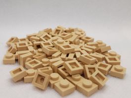 Lego 100 Stk. Plate 1x1 tan (neu)