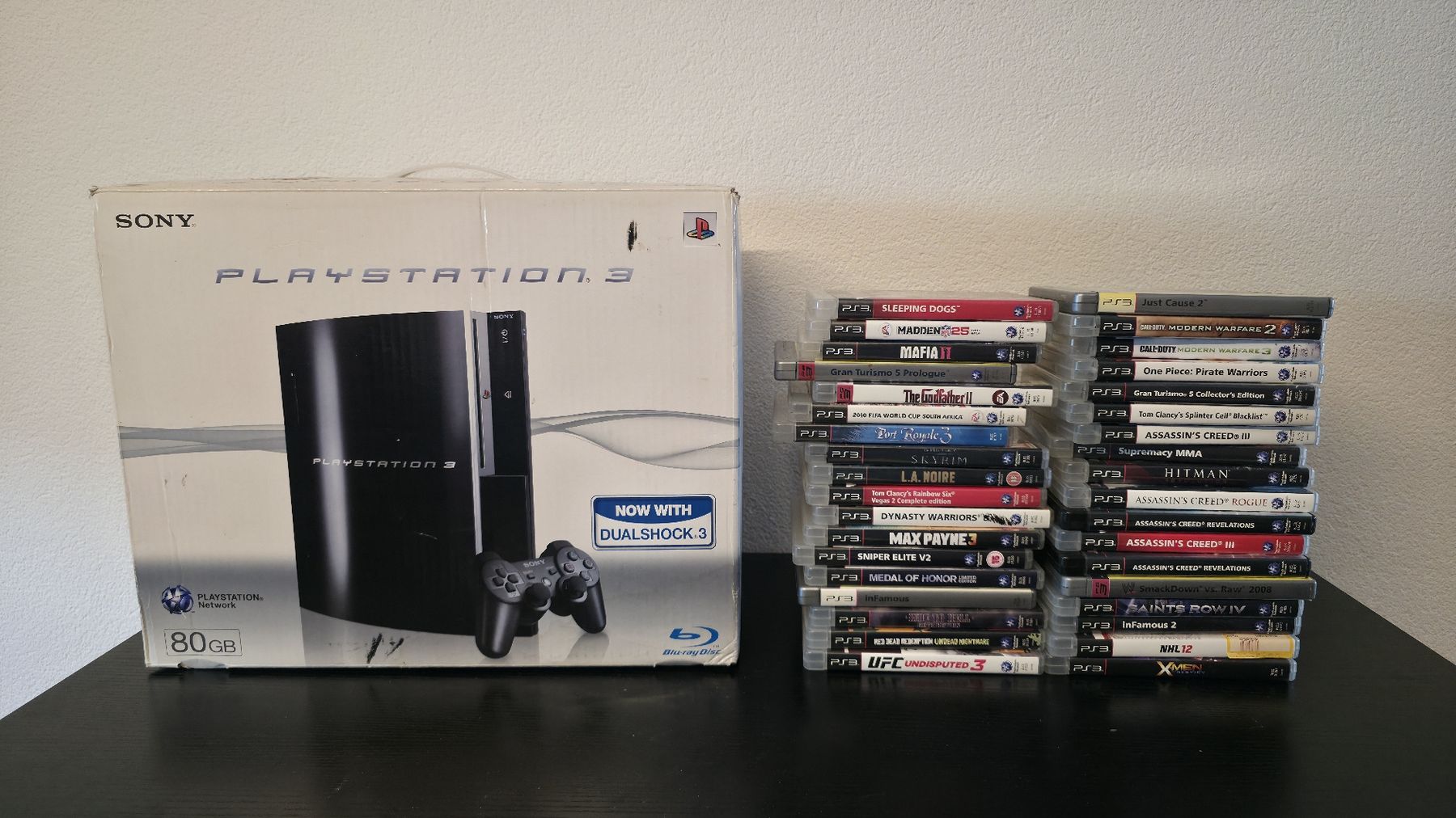 Sony Console: Sony PS3 80GB mit Verpackung, Controller + 36 Spiele – Usato da Grenchen venduto da Akarrgaming