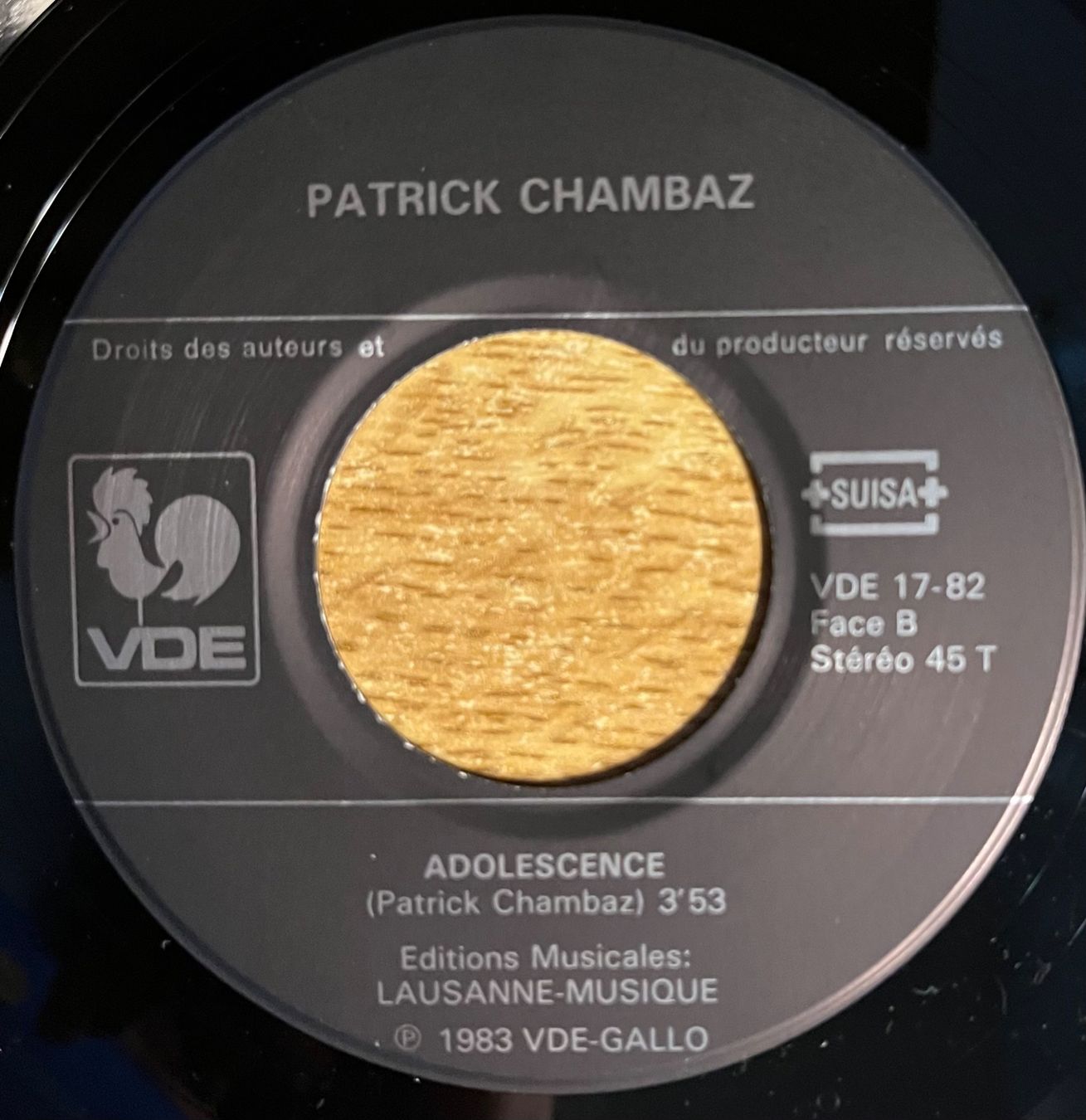 Dischi in vinile: PATRICK CHAMBAZ - TU T'HABITUES – Usato da Bussigny venduto da vinyl-pas-cher 3