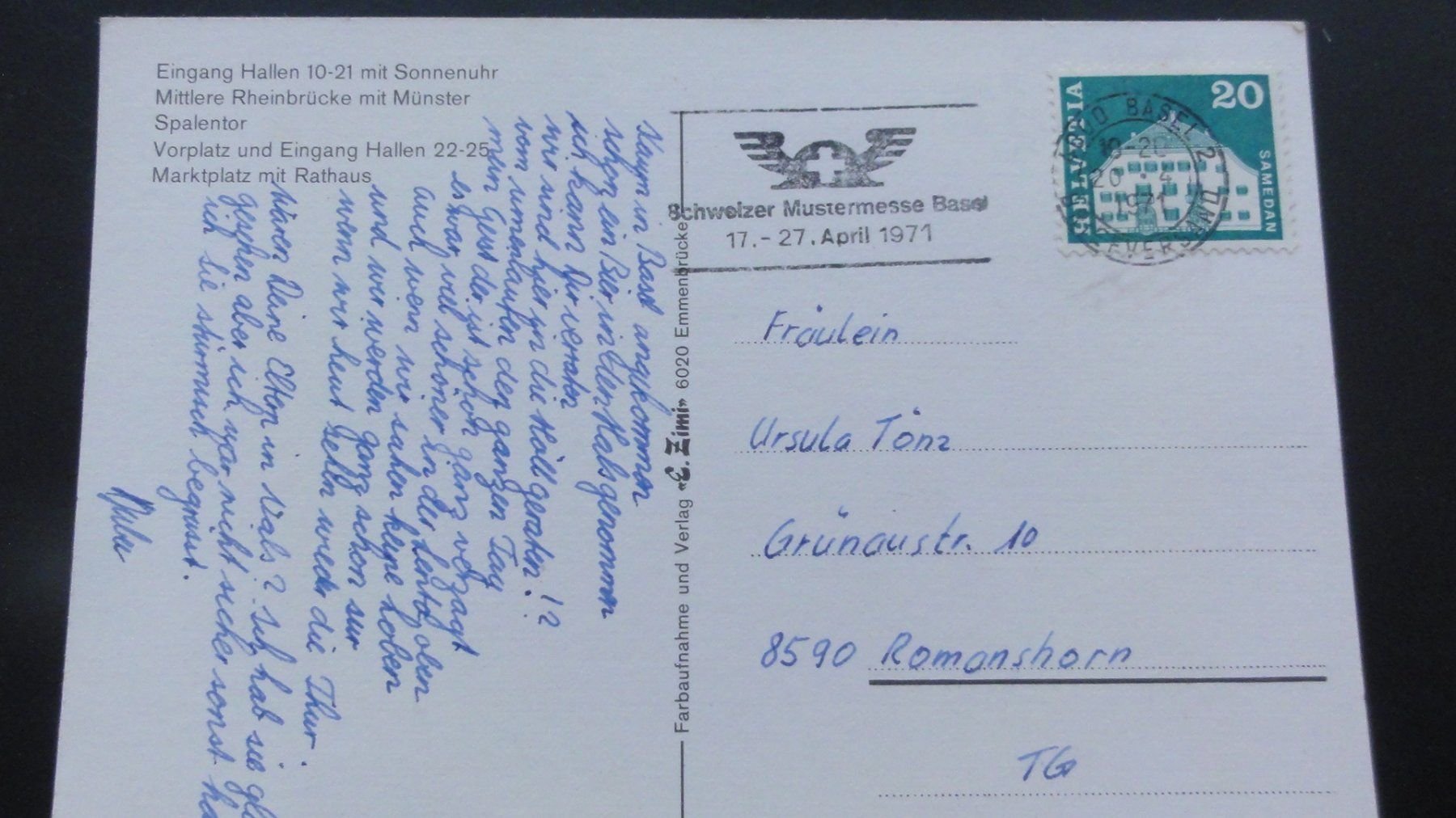 Cartoline postali: Antike Postkarte Mustermesse Basel – Usato da Abtwil SG venduto da mutts1 1