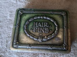 Antike, wunderschöne Blechdose Hair Pins