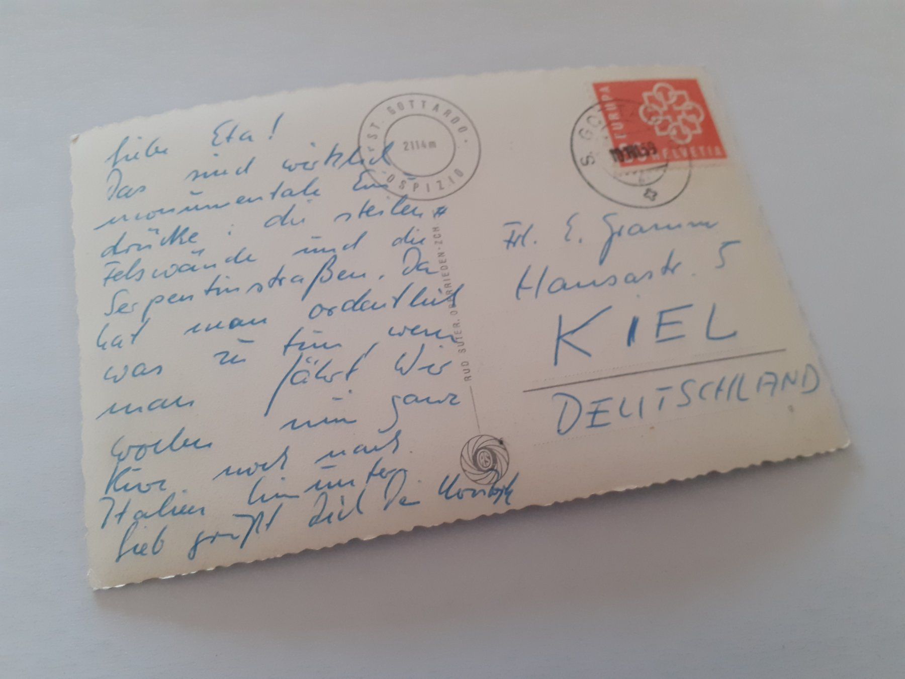 Cartoline postali: GOTTHARD STRASSE - TREMOLA - 1959 – Usato da Winterthur venduto da Ornyx7 1