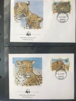WWF Afghanistan 1985 Satz Leopard illustr. Ersttagsbriefe