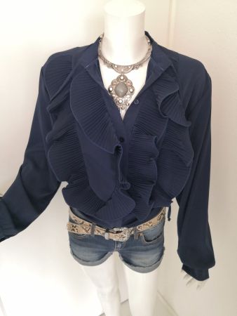 🤩MANGO VOLANTS BLUSE BLAU, NEU