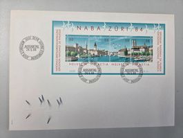NABA ZÜRI 84 Ersttagsbrief mit Briefmarken, Top Zustand!
