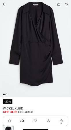 Schwarzes Wickelkleid, Grösse S