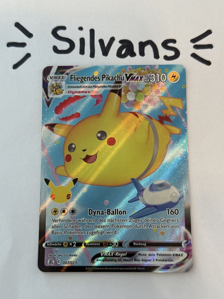 Pokémon Carte collezionabili: Fliegendes Pikachu Vmax Celebrations Anniversary 25 Deutsch – Nuovo (secondo la descrizione) da Wil SG venduto da Silvans