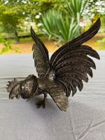 Antike Hahn Figur aus Messing
