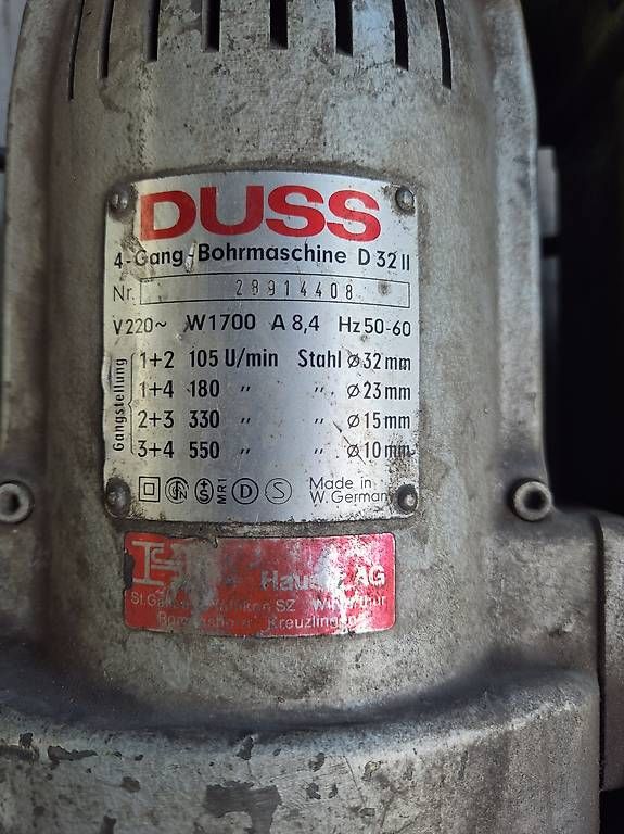 Duss Bohrmaschinen: Magnet Bohrmaschine Duss – Gebraucht aus Seuzach von rjuc 1