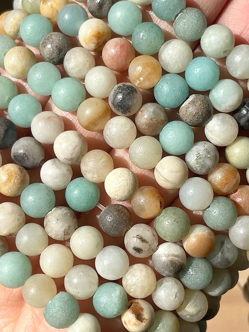 Colliers: Perlen, Strang, Amazonite, 6mm – Neuf avec emballage d'origine à Schiers par sisikristall