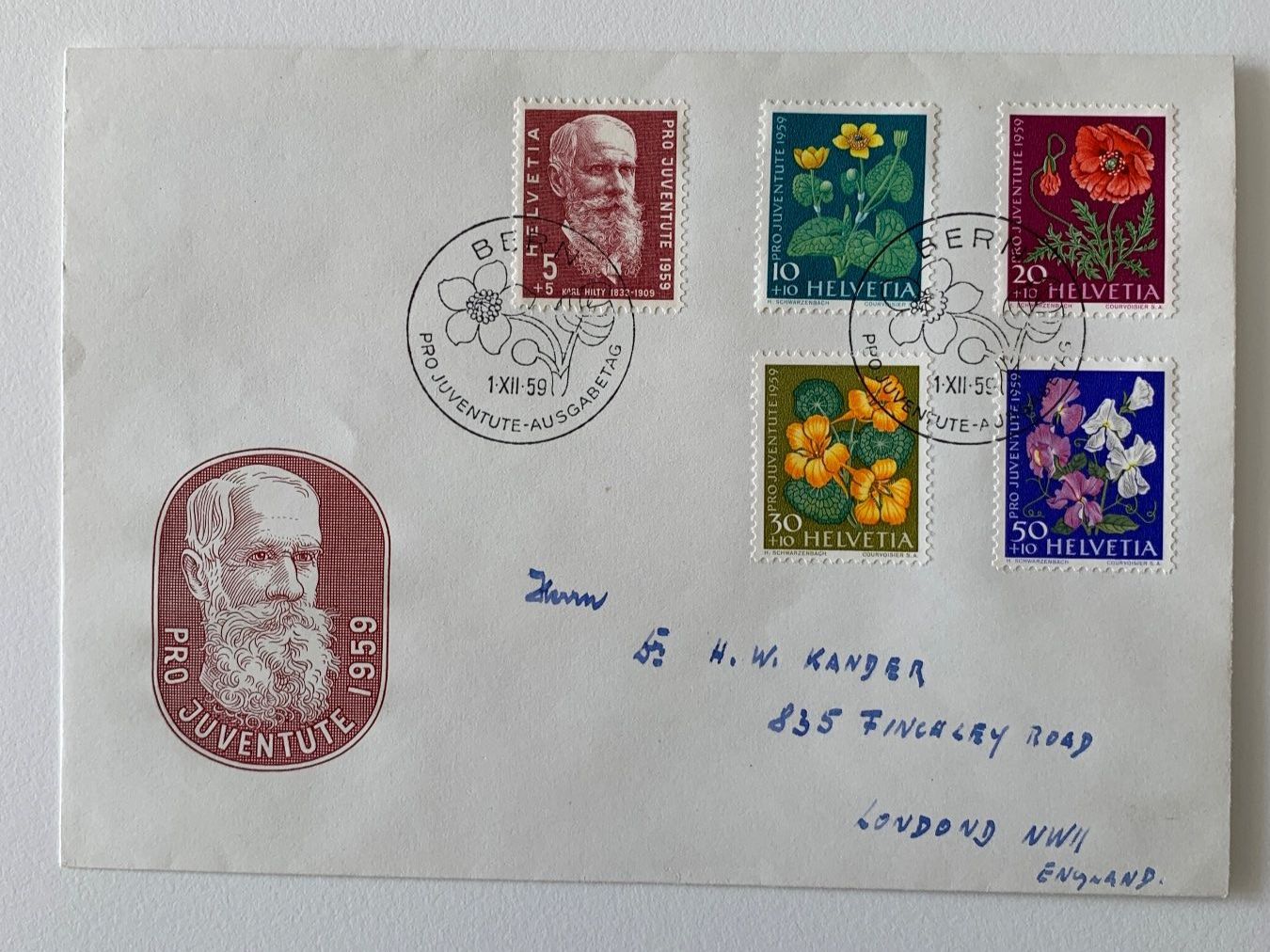 Alle Briefmarken: Pro Juventute 1959 und 1960 FDC illustriert – Gebraucht aus Willisau von Repfuesch