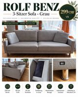 Rolf Benz 3-Sitzer Sofa Grau | Neupreis über 2'000 CHF | Nur