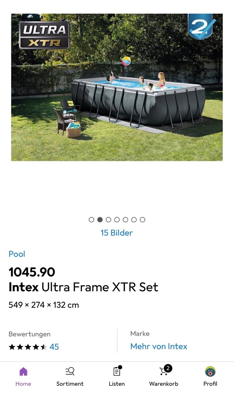 Intex Schwimmbad: Intex Frame Pool Ultra XTR  NEU – Neu und originalverpackt aus Grafenried von Kalocha 1