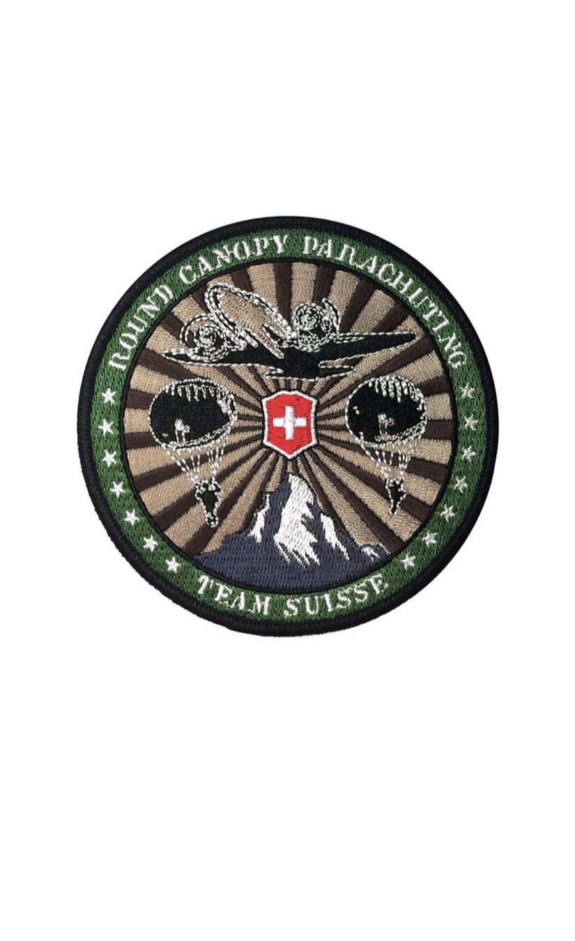 Plaketten & Abzeichen: Patch Round Canopy Parachuting Team Suisse  – Neu und originalverpackt aus Kernenried von veyron223