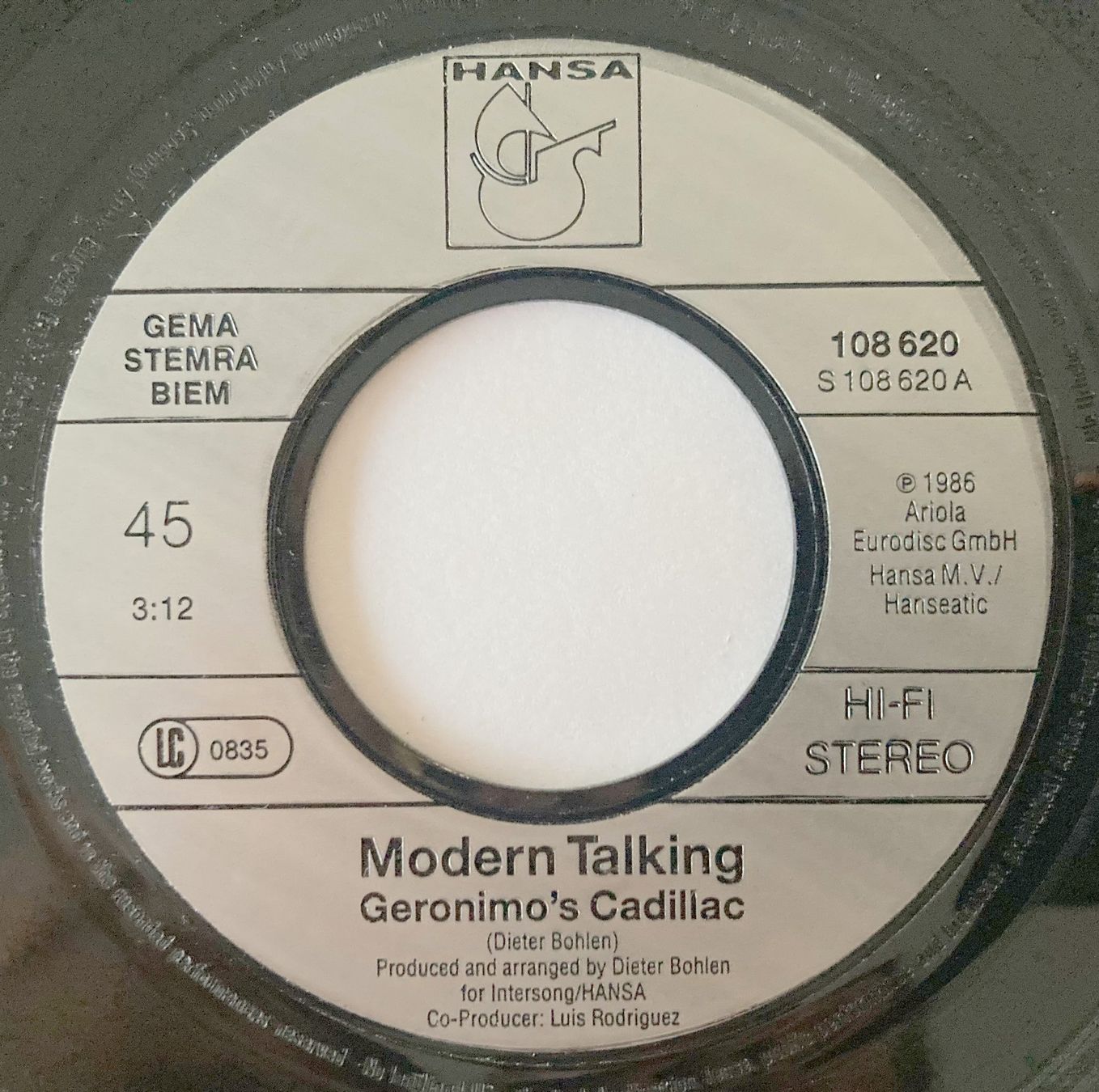Schallplatten: MODERN TALKING - GERONIMO'S CADILLAC – Gebraucht aus Bottens von hotter-than-hell 2