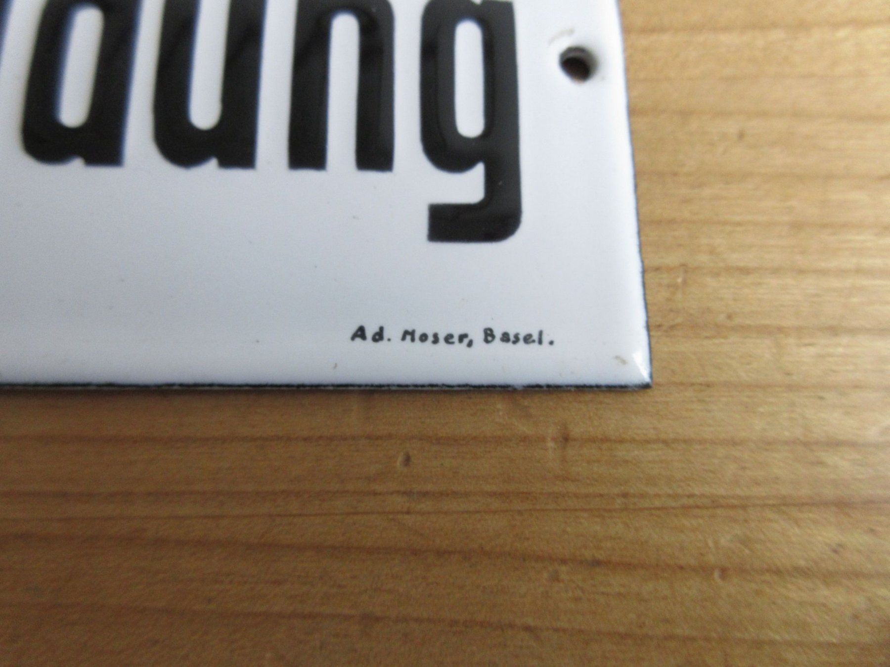 Insegne: Emailschild "Anmeldung", gewölbt – Usato da Binningen venduto da tempipassati 1