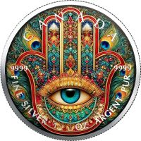 Maple Leaf 2025 Farbiger Round Culture of India HAMSA 1oz.