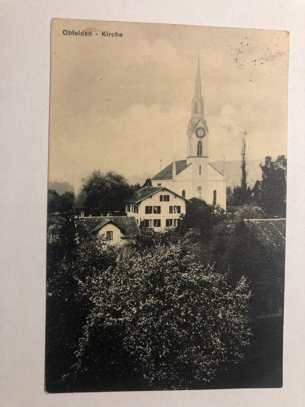 Cartoline postali: Obfelden Kirche mit Stempel 16.VIII.13 – Usato da Pfäffikon ZH venduto da Waltoversand