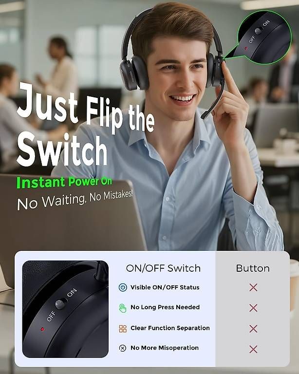 Cuffie: Bluetooth-Headset, Kabelloses Headset mit Mikrofon – Nuovo (secondo la descrizione) da Kreuzlingen venduto da Best-Deal-Oase 7