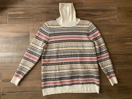 Pullover mit Rollkragen weiss & farbig Gr. 42