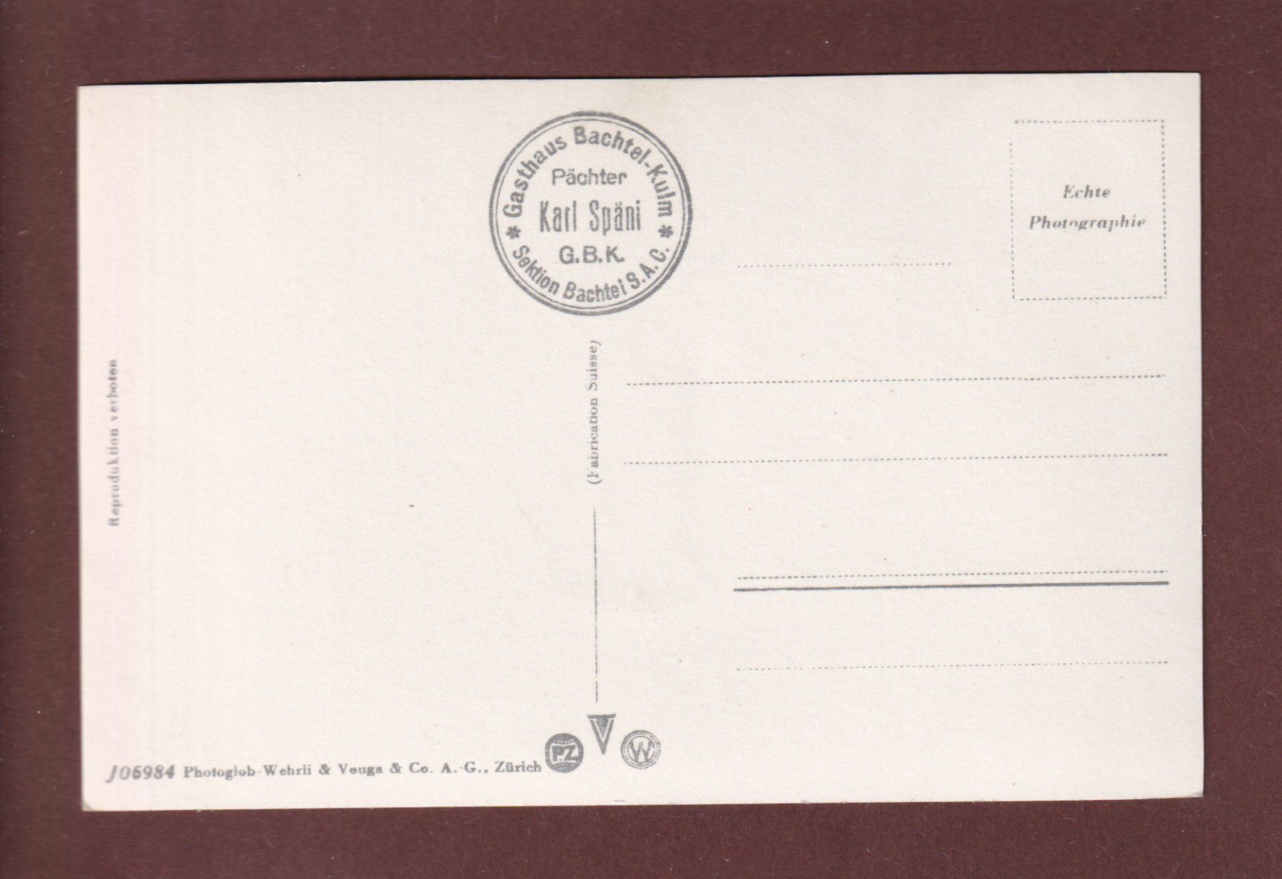 Cartoline postali: Gasthaus BACHTEL-KULM – Usato da Pully venduto da nicecards 1