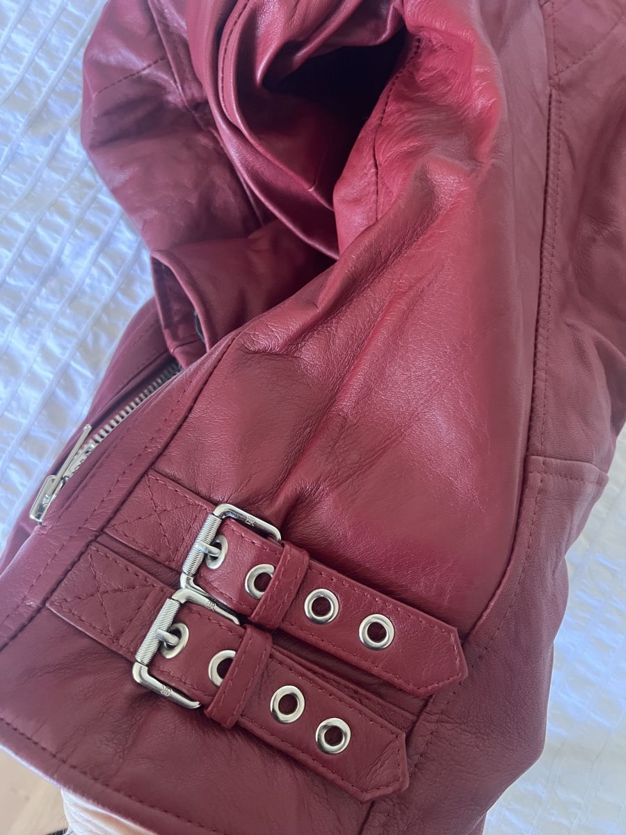 Giacche: Leather Jacket Bordeaux Red Size S With Belts – Nuovo e nell'imballaggio originale da Zürich venduto da pre_hb65 2