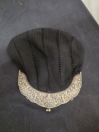 Handtasche gehäkelt schwarz mit Rahmen Alpaca-Beschic