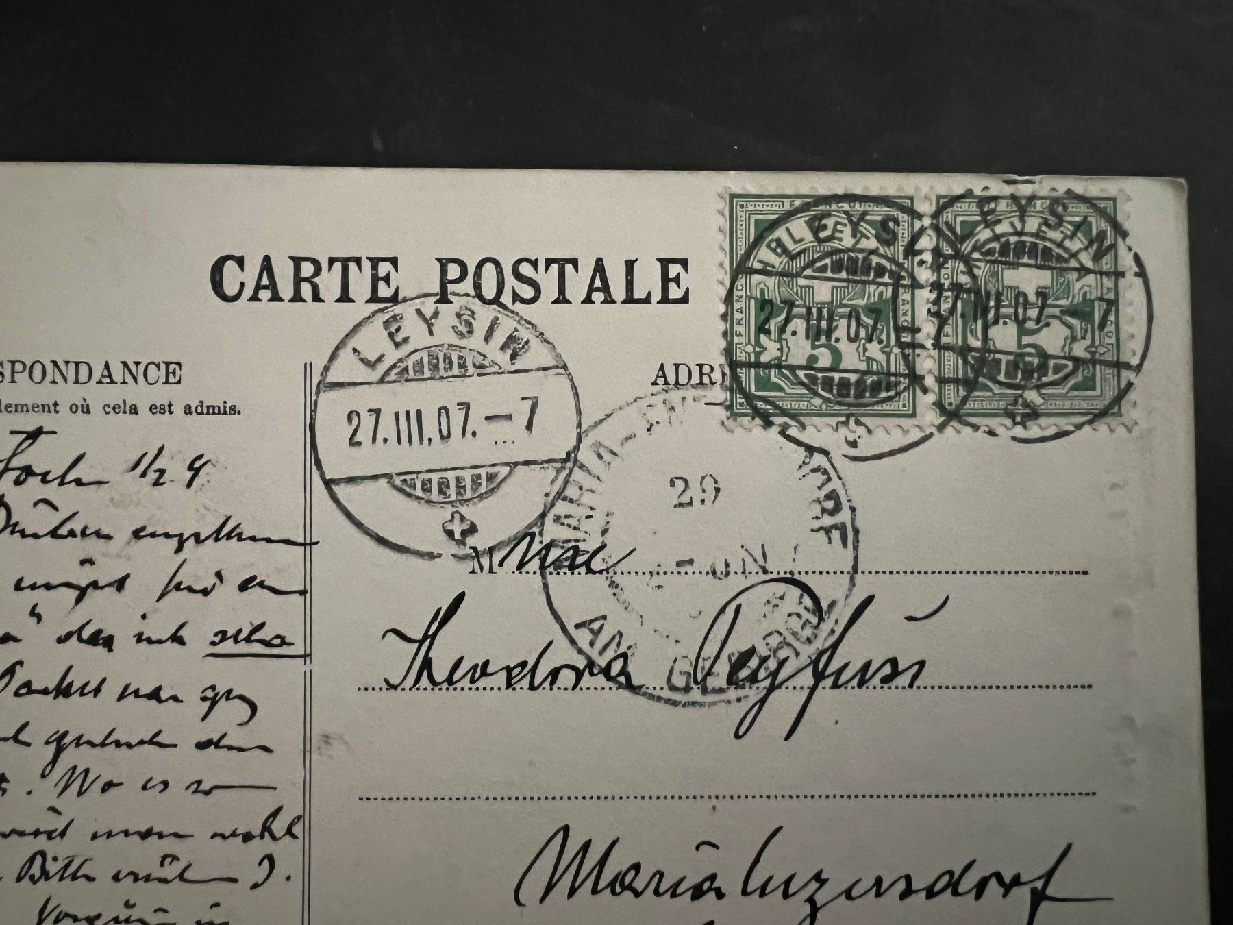 Cartoline postali: AK   1907 Gorges du Trient  (G3243) – Usato da Hinwil venduto da Sidi4 1