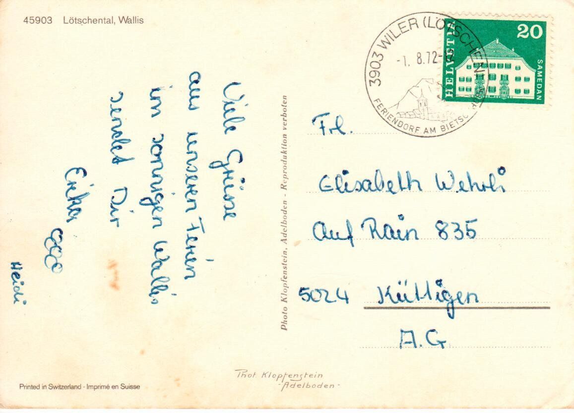 Cartes postales: Lötschental – D'occasion à Wolhusen par Curver9 1
