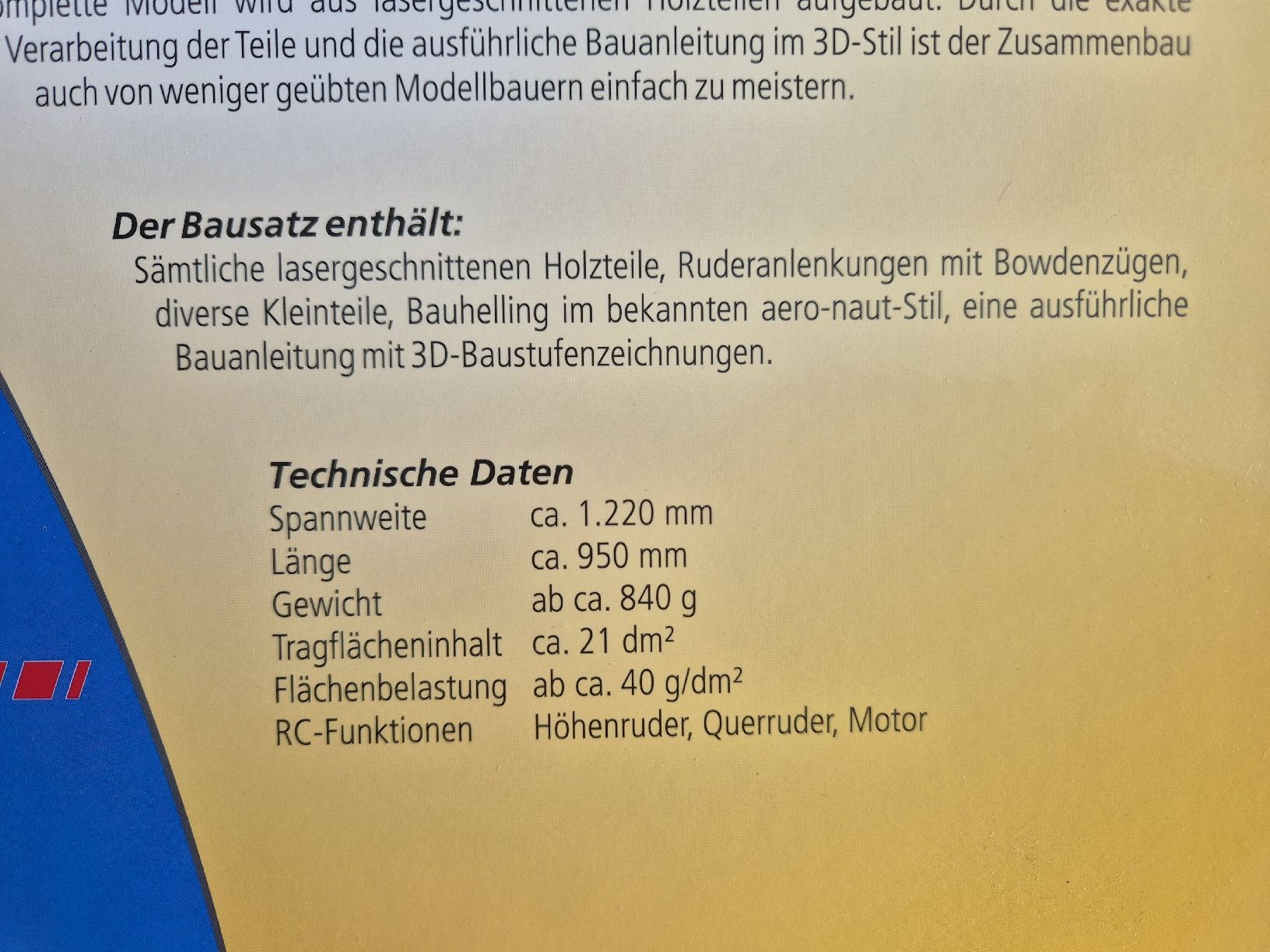RC Modellbau: Pepper von Aeronaut Baukasten – Neu und originalverpackt aus Wattenwil von hps_z6w9 1